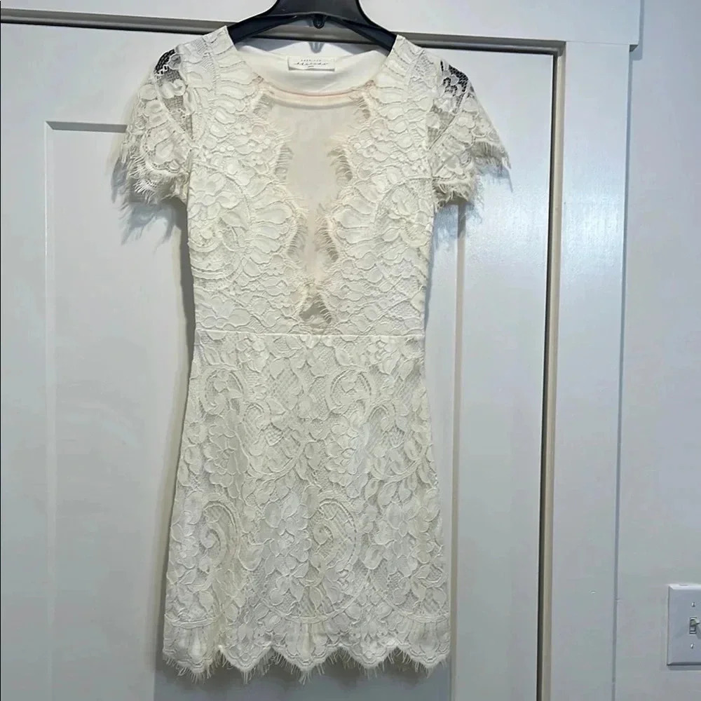 American Threads off white lace dress size small. - Picture 3 of 10